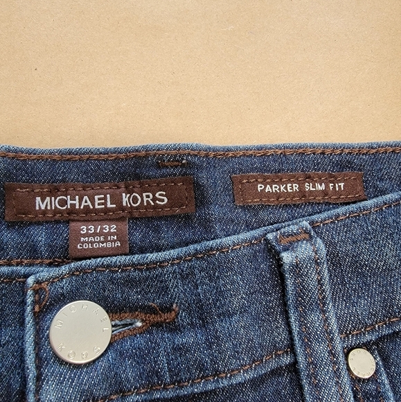 Michael Kors Size 33x32 Parker Slim-Fit Stretch-Cotton Jeans - Picture 2 of 13